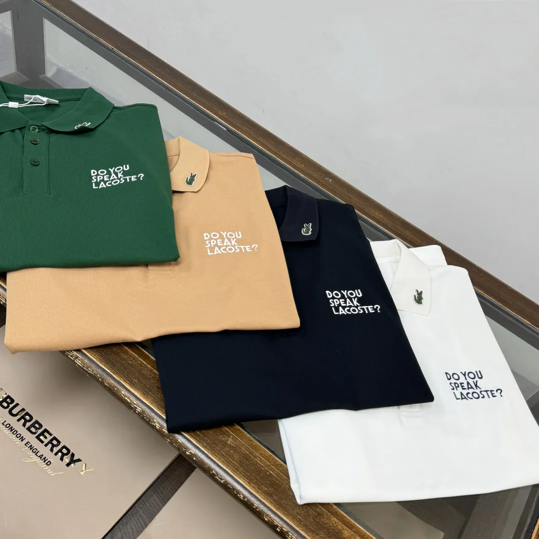 C🌟LACOSTE 2026 New Arrival polo ～ ✅ Same Style～ ， ！ ， ！ ！ ， ， ， ， 👍 ：Black White Khaki Green Size：M L XL XXL 3XL（ ！）